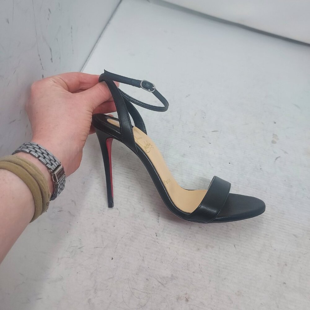 Christian Louboutin Black Patent Leather Ankle-Strap Sandals - Picture 3 of 11